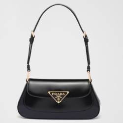 Prada Shoulder Bag in Black Brushed Calfskin TDBS28154