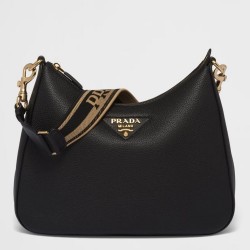 Prada Shoulder Bag in Black Grained Leather TDBS28156