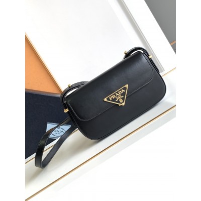 Prada Shoulder Bag in Black Smooth Calfskin TDBS28158