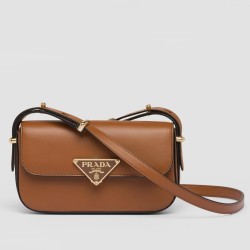 Prada Shoulder Bag in Cognac Smooth Calfskin TDBS28161