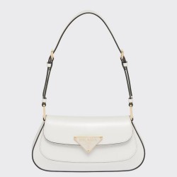 Prada Shoulder Bag in White Brushed Calfskin TDBS28165