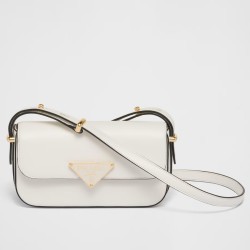 Prada Shoulder Bag in White Smooth Calfskin TDBS28167