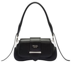 Prada Sidonie Black Leather Shoulder Bag TDBS28349