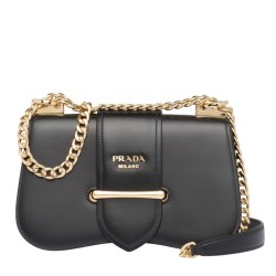 Prada Sidonie Shoulder Bag In Black Calfskin TDBS28350