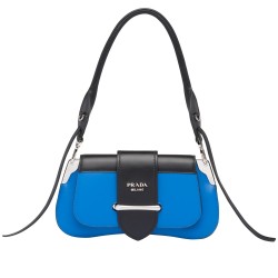 Prada Sidonie Shoulder Bag In Blue/Black Leather TDBS28352