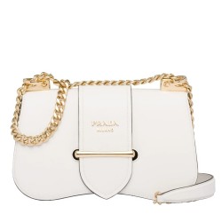 Prada Sidonie Shoulder Bag In White Calfskin TDBS28356