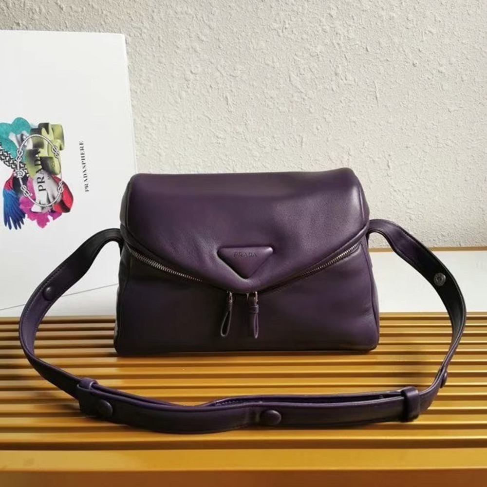 Prada Signaux Bag In Violet Padded Nappa Leather TDBS28360