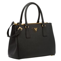 Prada Small Galleria Bag In Black Saffiano Leather TDBS28218