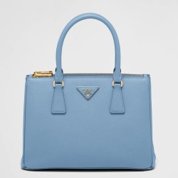 Prada Small Galleria Bag In Celeste Saffiano Leather TDBS28221