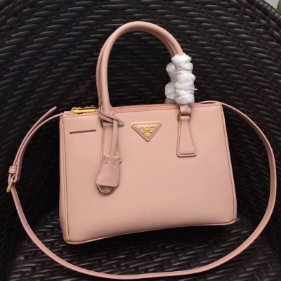 Prada Small Galleria Bag In Pink Saffiano Leather TDBS28225