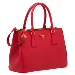 Prada Small Galleria Bag In Red Saffiano Leather TDBS28226