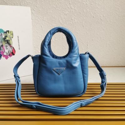 Prada Small Top-handle Bag in Blue Nappa Leather TDBS28401