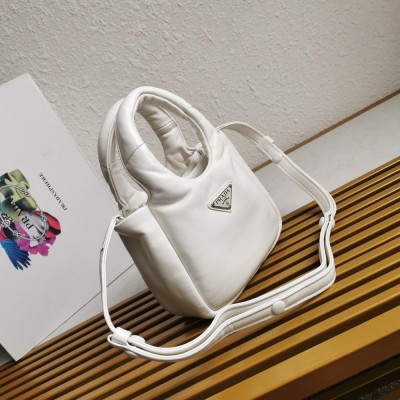 Prada Small Top-handle Bag in White Nappa Leather TDBS28403