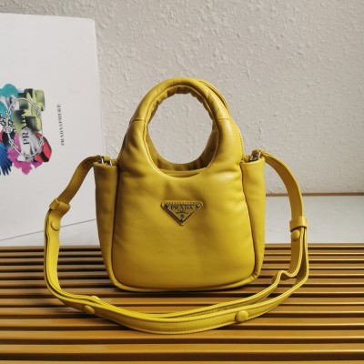 Prada Small Top-handle Bag in Yellow Nappa Leather TDBS28404