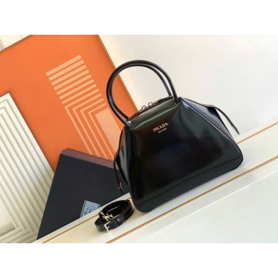 Prada Supernova Small Handbag In Black Brushed Leather TDBS28370