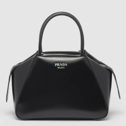 Prada Supernova Small Handbag In Black Brushed Leather TDBS28370