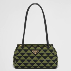 Prada Supernova Small Shoulder Bag In Black/Green Fabric TDBS28179