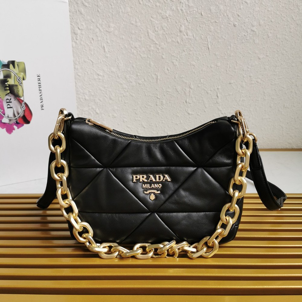 Prada System Patchwork Bag in Black Nappa Leather  TDBS28251