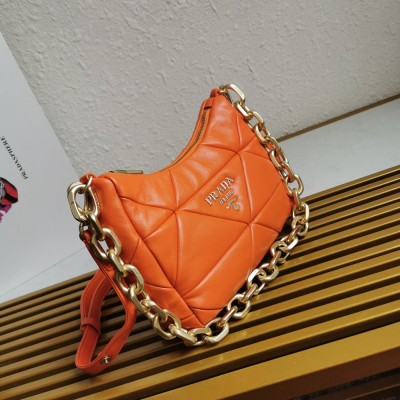 Prada System Patchwork Bag in Orange Nappa Leather TDBS28252