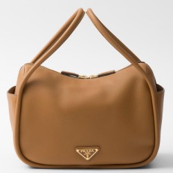 Prada Top Handle Bag in Caramel Grained Leather TDBS28406