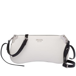 Prada White Sidonie Leather Shoulder Bag TDBS28357