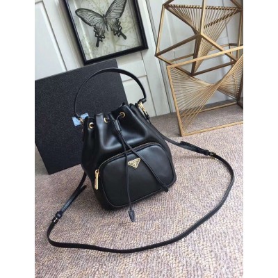 Prada Bucket Bag In Black Calfskin 1BH038