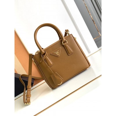 Prada Mini Galleria Bag in Brown Saffiano Leather