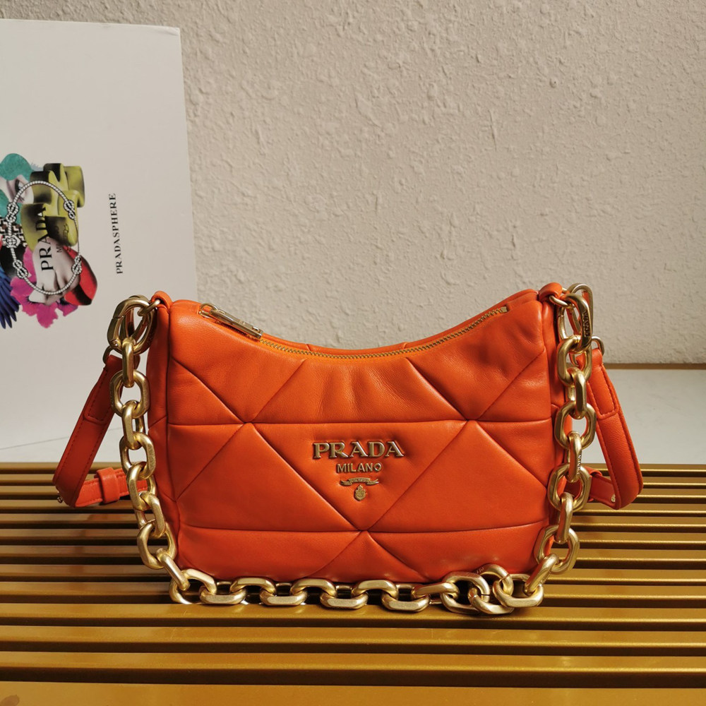 Prada System Patchwork Bag in Orange Nappa Leather