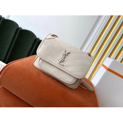 Saint Laurent Baby Niki Bag In White Lambskin