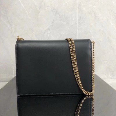 Saint Laurent Black Cassandra Monogram Clasp Bag