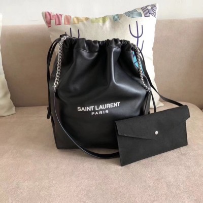 Saint Laurent Black Teddy Drawstring Bag