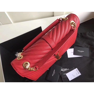 Saint Laurent Envelope Large Bag In Red Quilted Leather