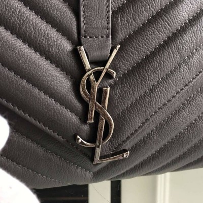 Saint Laurent Large Grey College Shoulder Bag