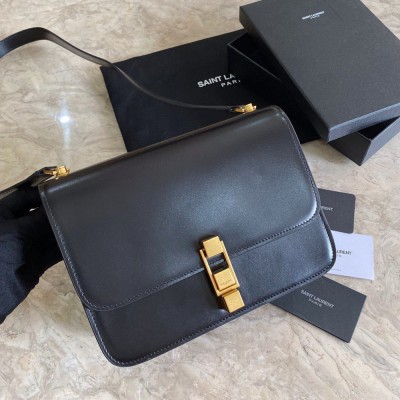 Saint Laurent Le Carre Satchel Bag In Black Calfskin