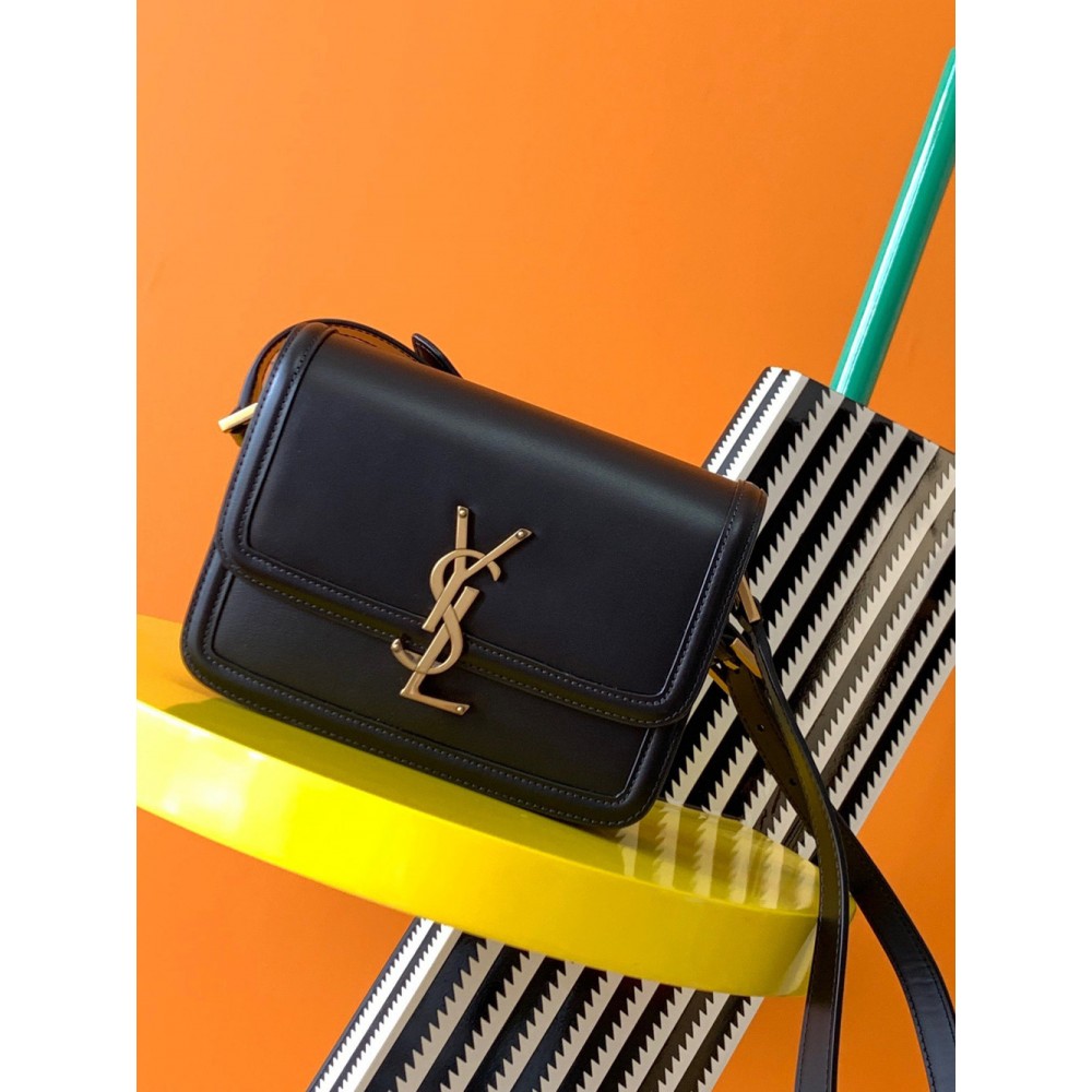 Saint Laurent Small Solferino Bag In Black Calfskin