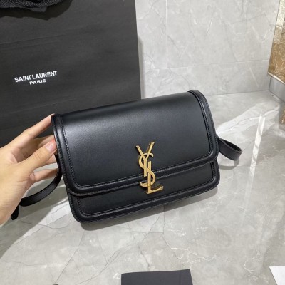 Saint Laurent Solferino Medium Bag In Black Calfskin