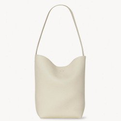 The Row Medium N/S Park Tote in Ivory Grained Leather TDBS28924