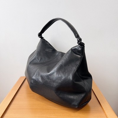 The Row Samia Shoulder Bag in Black Leather TDBS28900