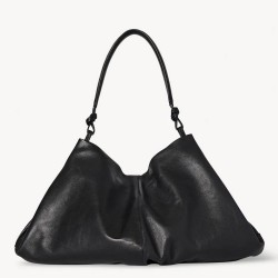 The Row Samia Shoulder Bag in Black Leather TDBS28900