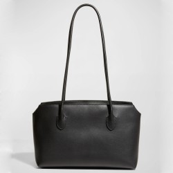 The Row Terrasse Shoulder Bag in Black Calfskin TDBS28901