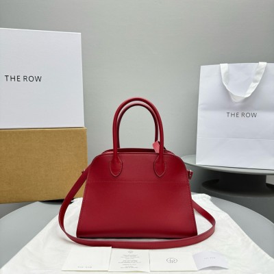 The Row Margaux 10 Top Handle Bag in Red eather