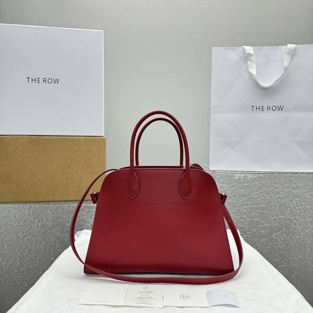 The Row Margaux 12 Top Handle Bag in Red Leather