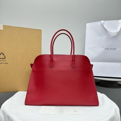 The Row Margaux 17 Top Handle Bag in Red Leather