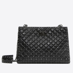 Valentino All Black Rockstud Spike Tote Bag TDBS29112