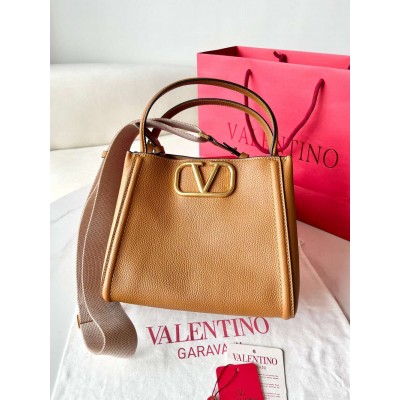 Valentino Alltime Medium Bag in Brown Grained Calfskin TDBS28931