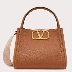 Valentino Alltime Medium Bag in Brown Grained Calfskin TDBS28931