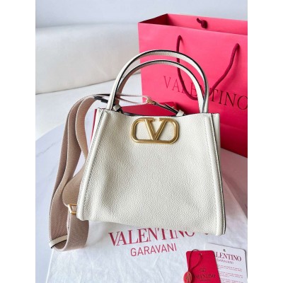 Valentino Alltime Medium Bag in White Grained Calfskin TDBS28933