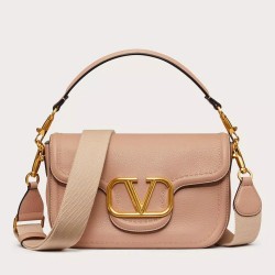 Valentino Alltime Shoulder Bag in Beige Grained Leather TDBS28934