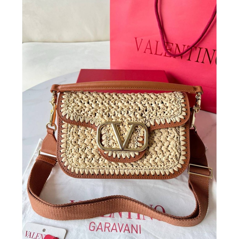 Valentino Alltime Shoulder Bag in Natural Raffia TDBS28937