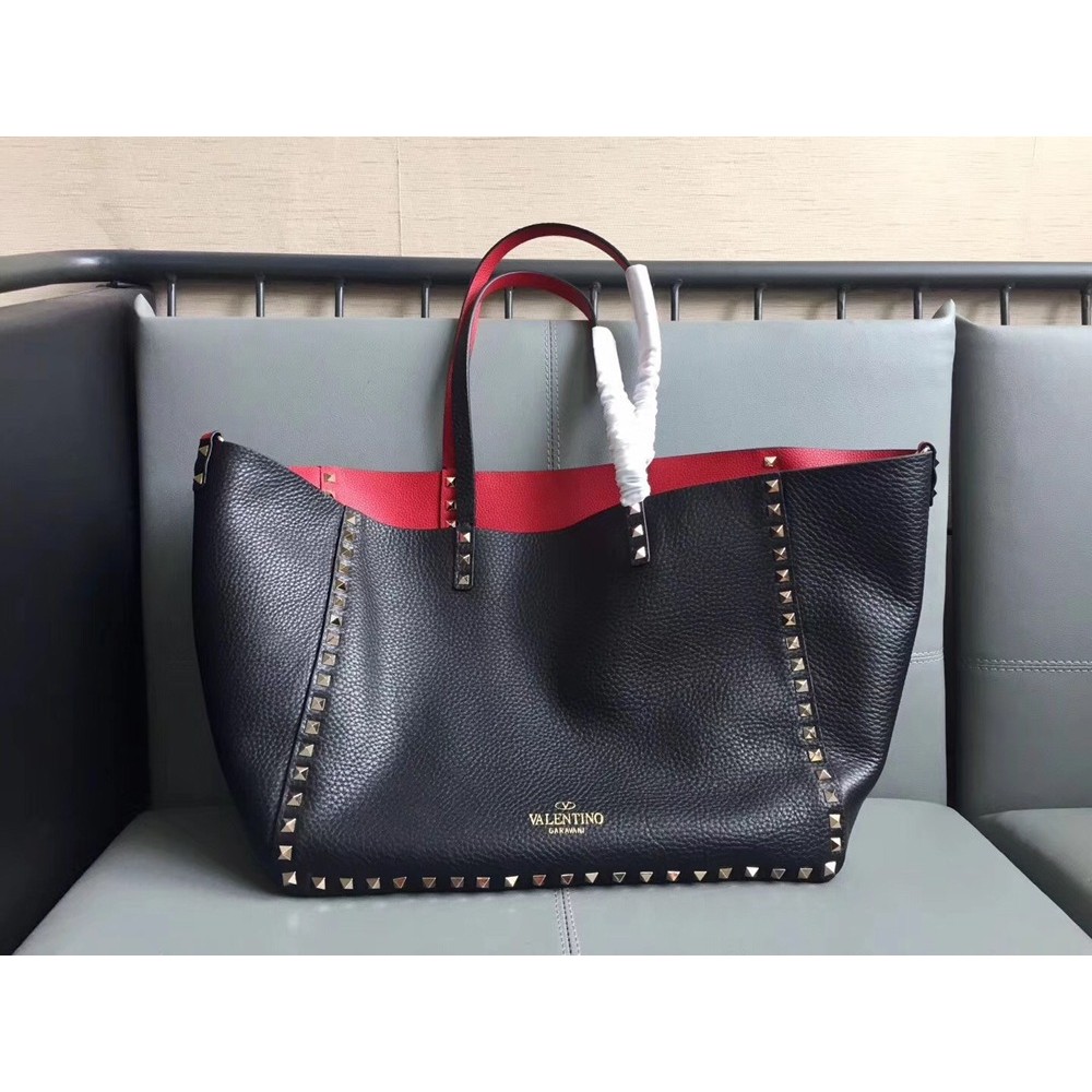 Valentino Black Rockstud Medium Reversible Tote TDBS29042